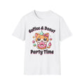 Coffee Donut Party Time Cute Cat Design - Adult & Kids T-Shirts, Sweatshirts & Hoodies apparel design preview 1
