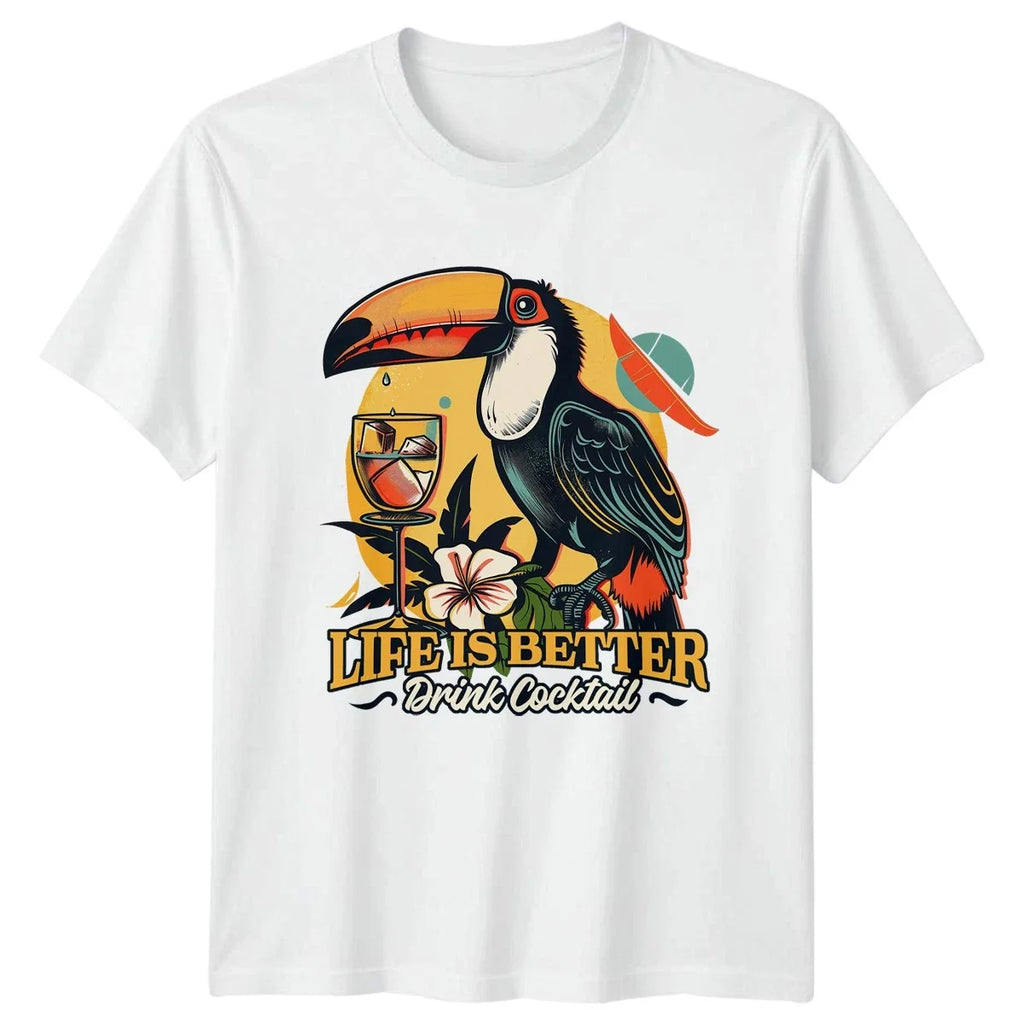 Life Is Better Drink Cocktails Tropical Drinking Gift - Adult & Kids T-Shirts, Sweatshirts & Hoodies apparel design preview 1