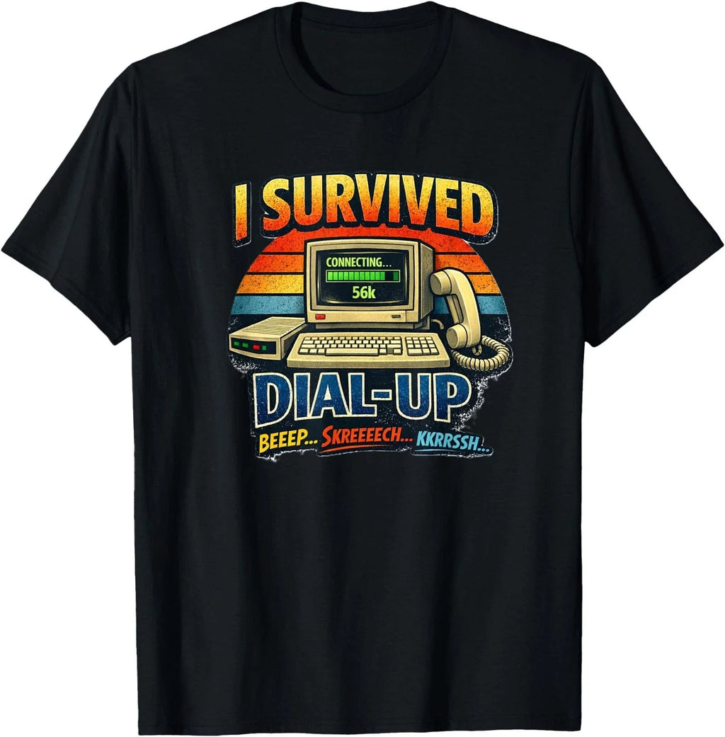 Y2K 'I Survived Dial Up' - Adult & Kids T-Shirts, Sweatshirts & Hoodies apparel design preview 1
