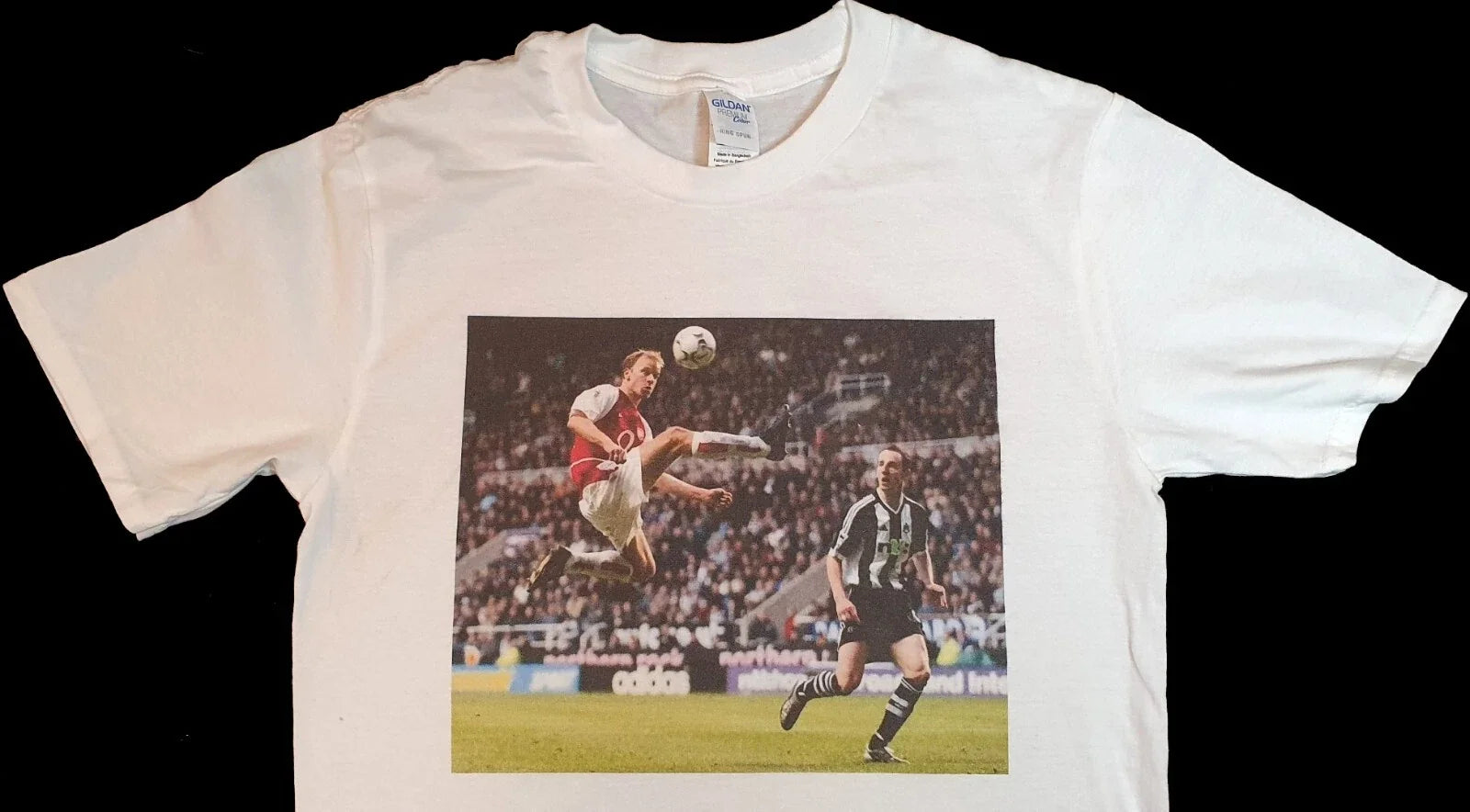 Dennis Bergkamp famous goal Arsenal White sizes - Adult & Kids T-Shirts, Sweatshirts & Hoodies apparel design preview 1