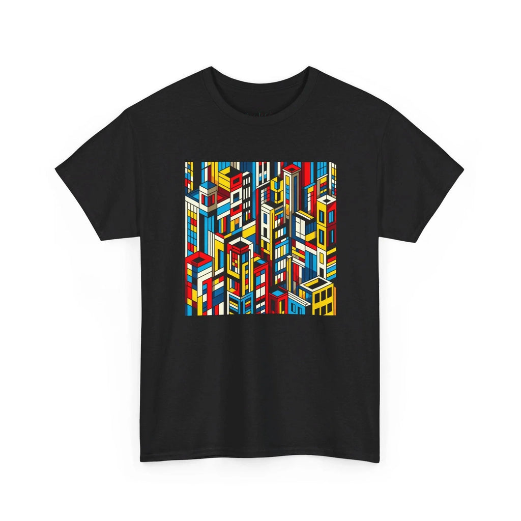 Geometric Pop Art Cityscape Bold Colors Intricate - Adult & Kids T-Shirts, Sweatshirts & Hoodies apparel design preview 1