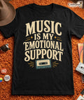 Music Is My Emotional Support Cassette Mix Tape - Adult & Kids T-Shirts, Sweatshirts & Hoodies apparel design preview 1