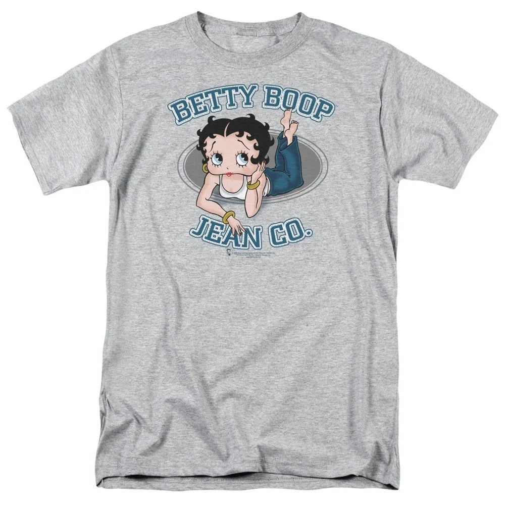 Betty Boop Jean Co Adult Unisex Short Sleeve Gray - Adult & Kids T-Shirts, Sweatshirts & Hoodies apparel design preview 1