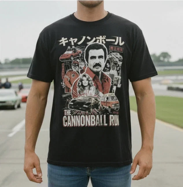 Cannonball Run Burt Reynolds Japanese Movie Poster - Adult & Kids T-Shirts, Sweatshirts & Hoodies apparel design preview 1