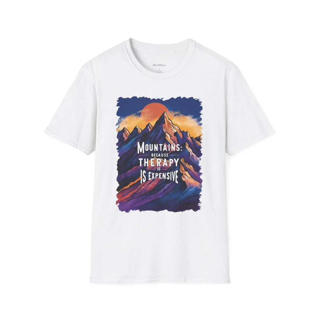 Mountains Therapy is Expensive Sarcastic Hiking Funny - Adult & Kids T-Shirts, Sweatshirts & Hoodies apparel design preview 1