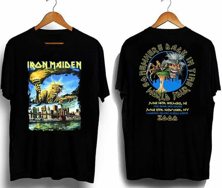 Iron' Maiden' Somewherre Back In Time World Tour 2008 - Adult & Kids T-Shirts, Sweatshirts & Hoodies apparel design preview 1