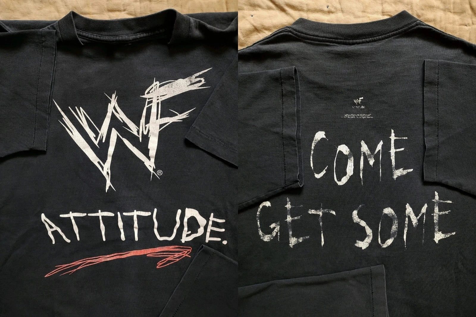 New /90s WWF Attitude Come Get Some-double side - Adult & Kids T-Shirts, Sweatshirts & Hoodies apparel design preview 1