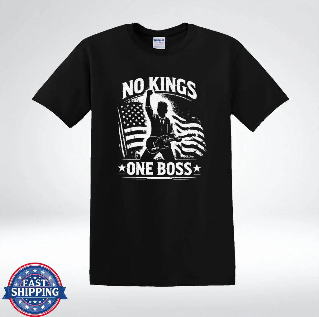 No Kings One Boss Patriotic Rock Guitar American Flag - Adult & Kids T-Shirts, Sweatshirts & Hoodies apparel design preview 1