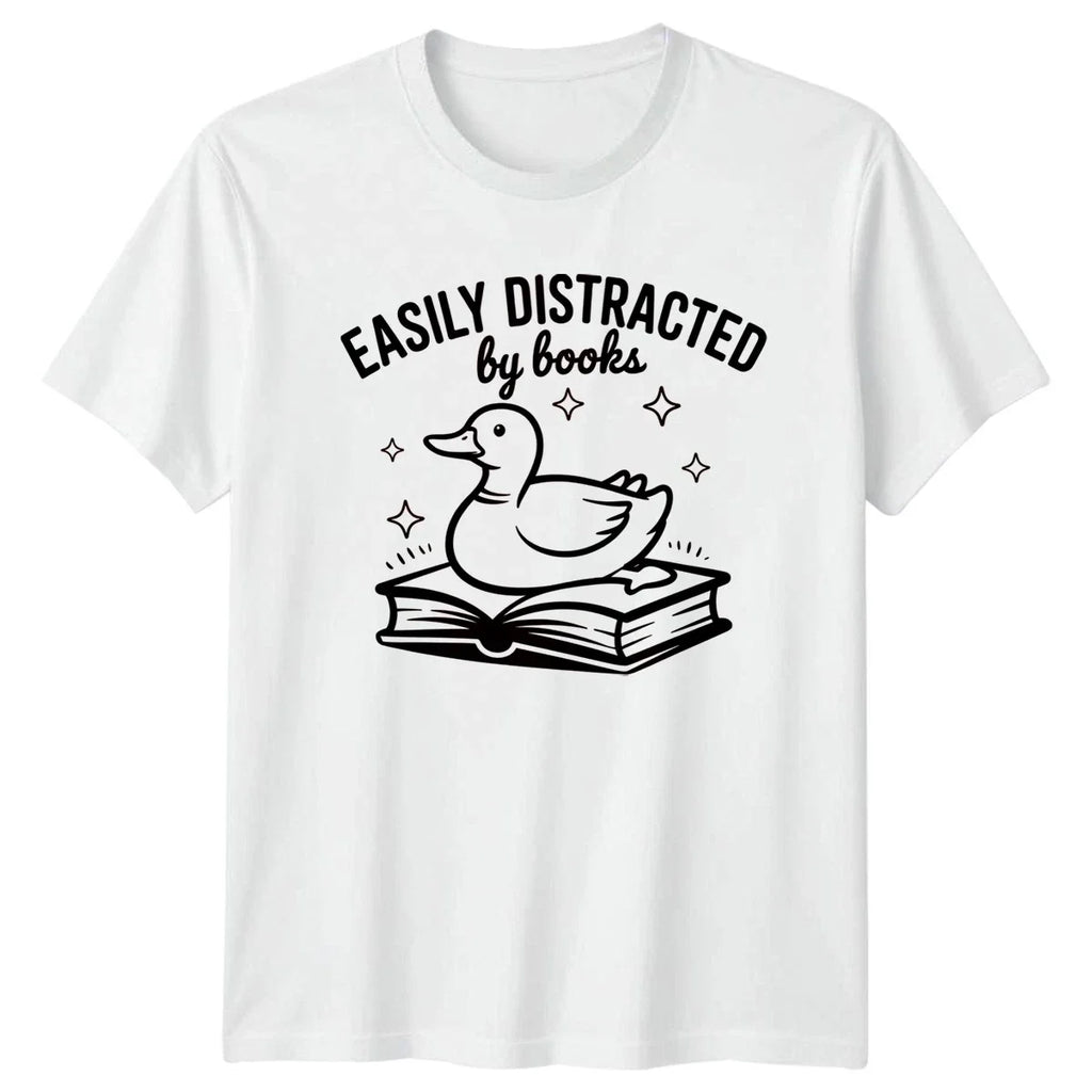 Easily Distracted By Books Book Lover Reading Gift - Adult & Kids T-Shirts, Sweatshirts & Hoodies apparel design preview 1
