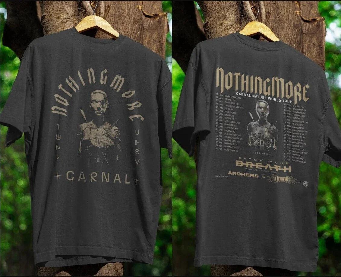 Nothing More Carnal Nature Tour 2026 Black Band - Adult & Kids T-Shirts, Sweatshirts & Hoodies apparel design preview 1