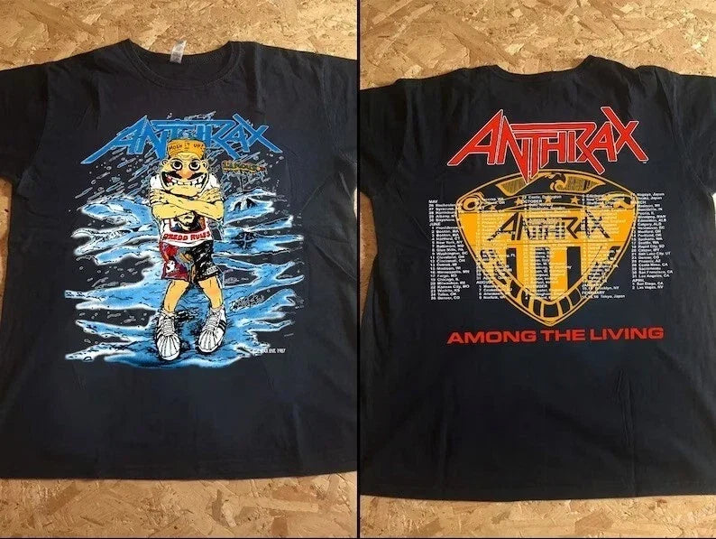 1987 Anthrax Among The Living Tour - Adult & Kids T-Shirts, Sweatshirts & Hoodies apparel design preview 1