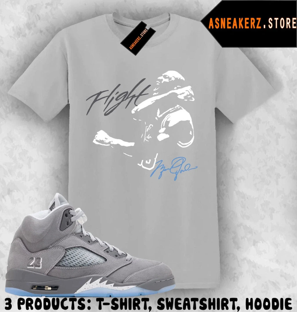 Matching AJ 5 Wolf Grey 2026 To Match Sneaker MJ - Adult & Kids T-Shirts, Sweatshirts & Hoodies apparel design preview 1