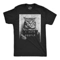Mens Funny I Hate People Cat Mugshot Sarcastic - Adult & Kids T-Shirts, Sweatshirts & Hoodies apparel design preview 1