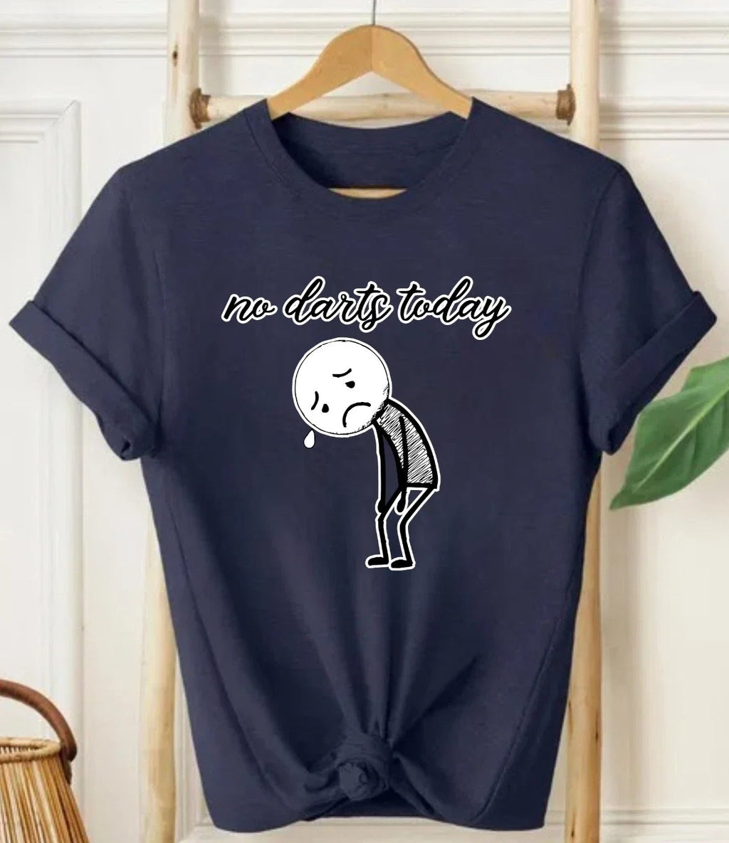 No Darts Today Funny Sad Cartoon Viral Meme Unisex - Adult & Kids T-Shirts, Sweatshirts & Hoodies apparel design preview 1