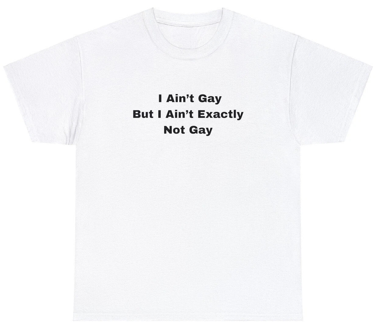 Funny Meme I Ain't Gay But Exactly Not LGBTQ Joke - Adult & Kids T-Shirts, Sweatshirts & Hoodies apparel design preview 1