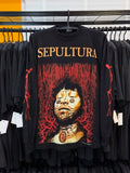 Vintage 90s Sepultura Band "1996 Roots" Reprint - Adult & Kids T-Shirts, Sweatshirts & Hoodies apparel design preview 1