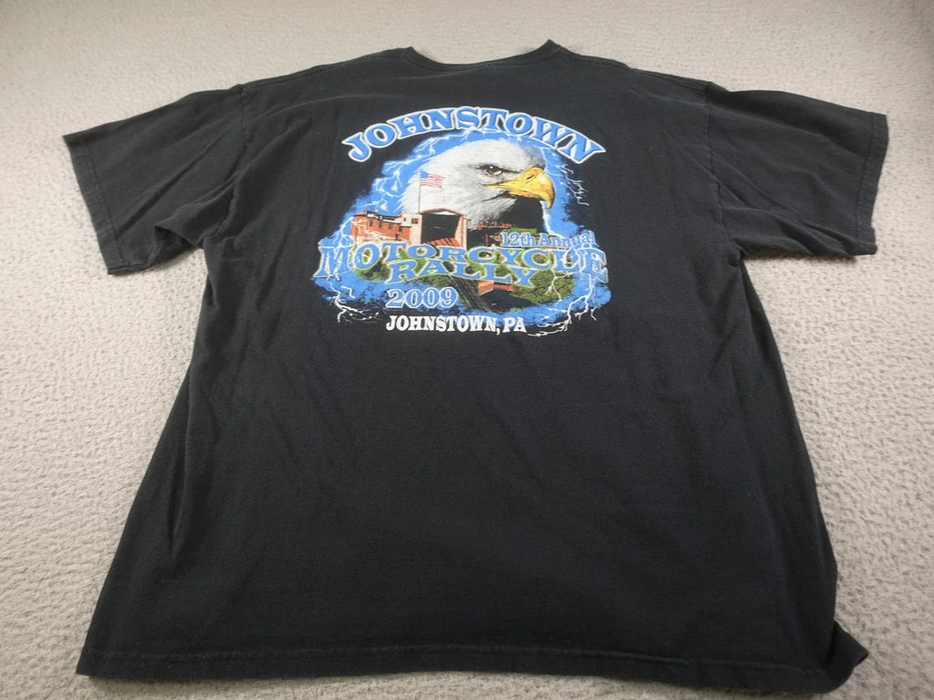 Motorcycle Rally Mens XL Black Biker Eagle Wings USA - Adult & Kids T-Shirts, Sweatshirts & Hoodies apparel design preview 1