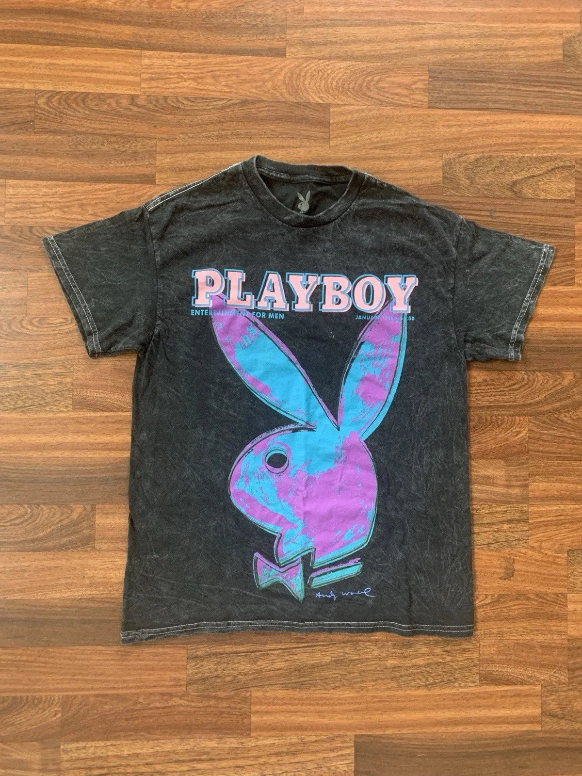 Playboy Men M Graphic Neon Bunny Warhol Pop Art - Adult & Kids T-Shirts, Sweatshirts & Hoodies apparel design preview 1