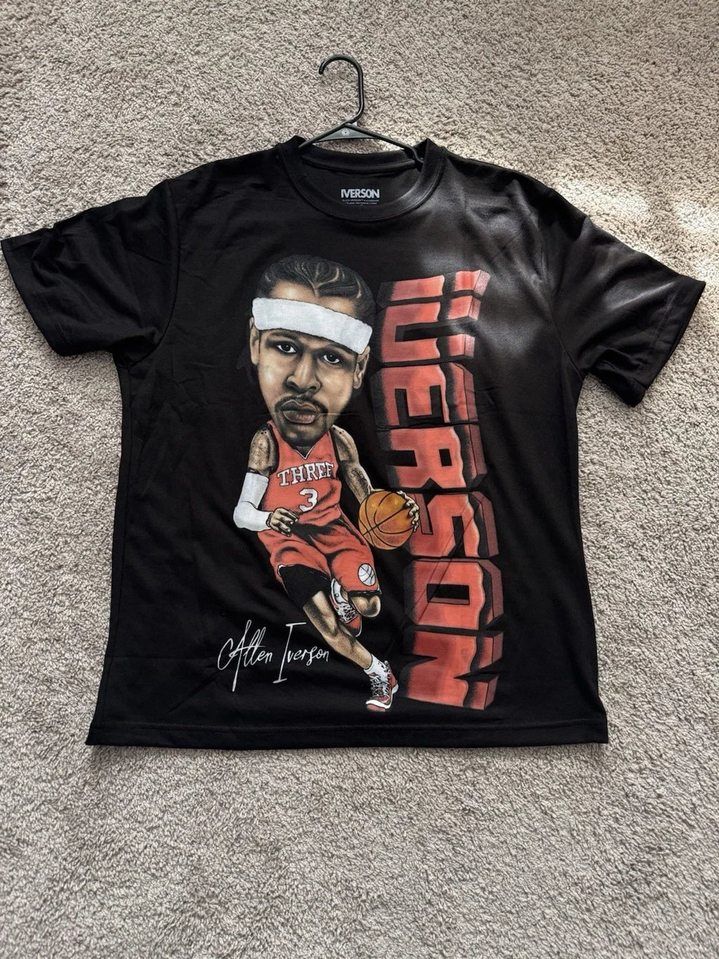Y2K Allen Iverson Vintage Style BIG HEAD Caricature - Adult & Kids T-Shirts, Sweatshirts & Hoodies apparel design preview 1