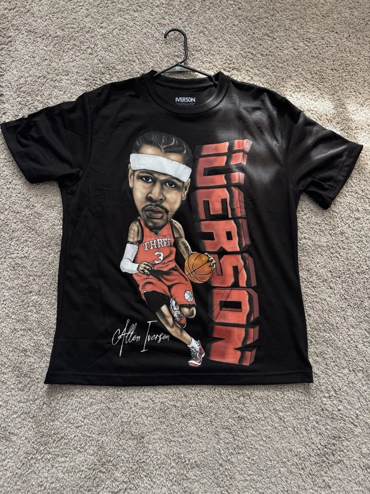 Y2K Allen Iverson Vintage Style BIG HEAD Caricature - Adult & Kids T-Shirts, Sweatshirts & Hoodies apparel design preview 1