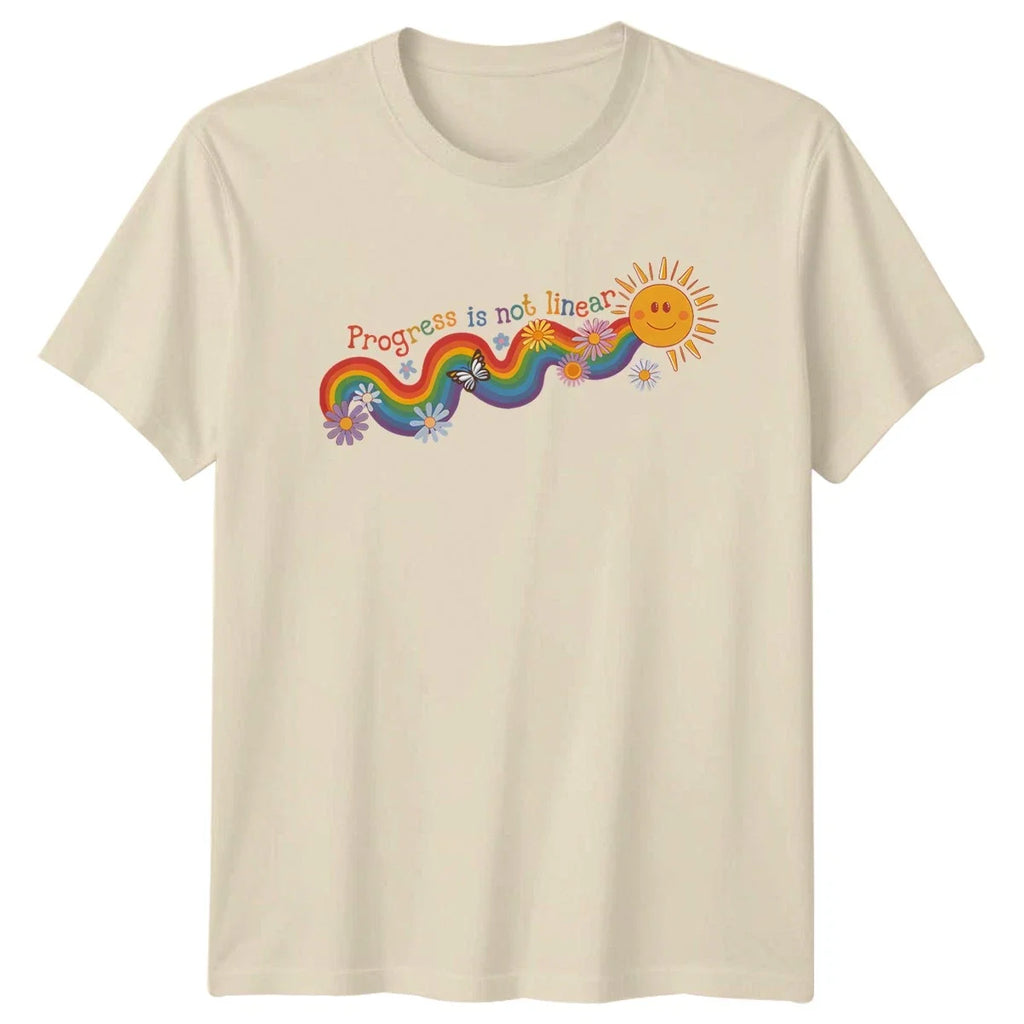 Progress Is Not Linear Mental Health Inspirational - Adult & Kids T-Shirts, Sweatshirts & Hoodies apparel design preview 1