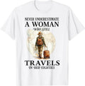 Never Underestimate a Woman who Still Travels in her - Adult & Kids T-Shirts, Sweatshirts & Hoodies apparel design preview 1