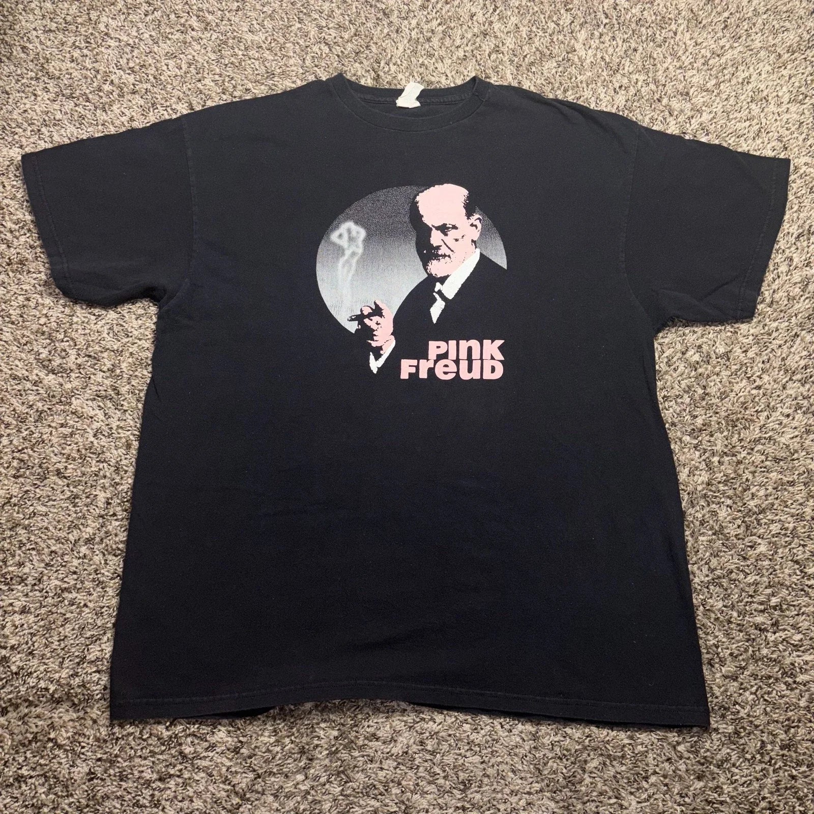 Vintage 90s Pink Freud Pop Art Fruit of the Loom Size - Adult & Kids T-Shirts, Sweatshirts & Hoodies apparel design preview 1