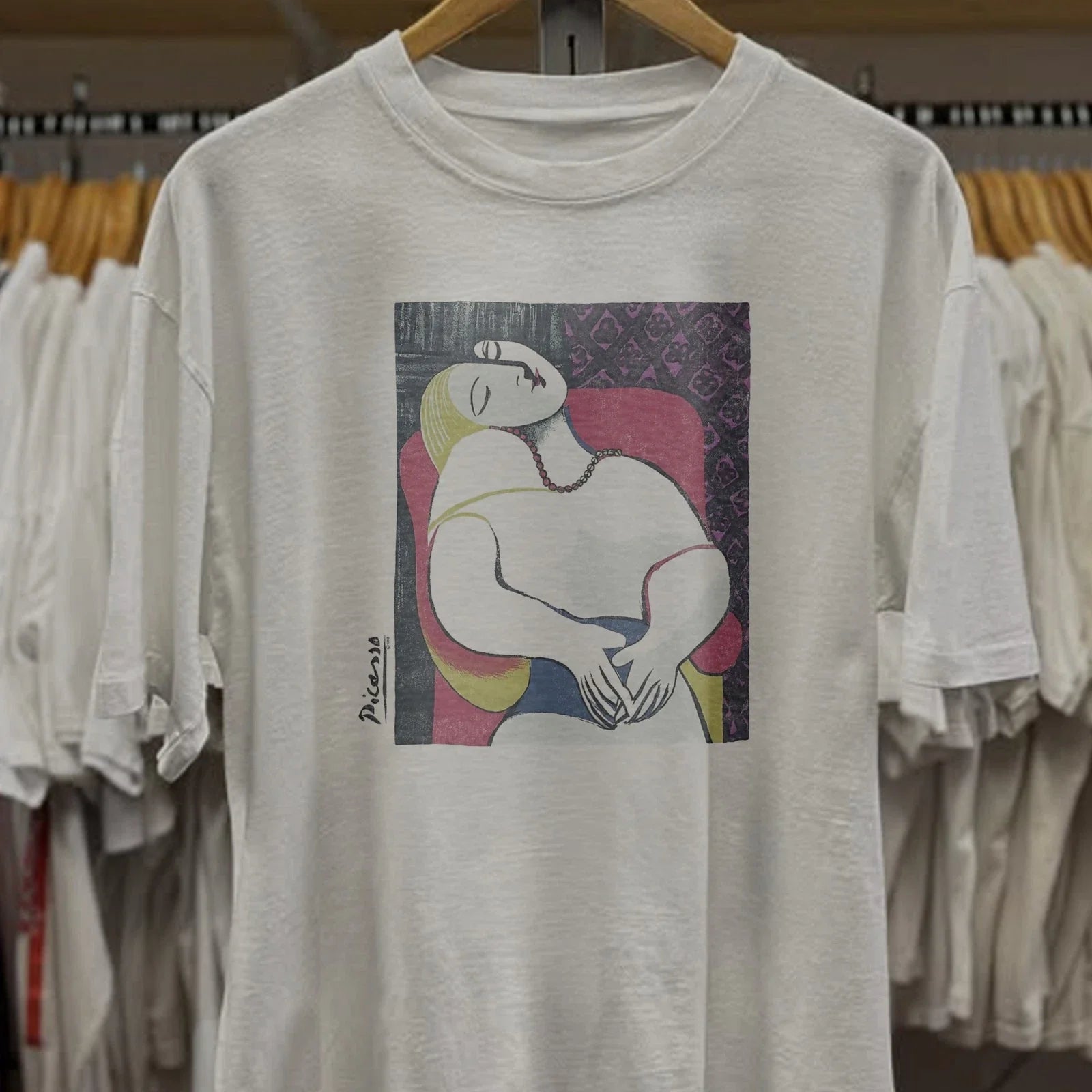 90s Picasso The Dream Washed White XL - Adult & Kids T-Shirts, Sweatshirts & Hoodies apparel design preview 1