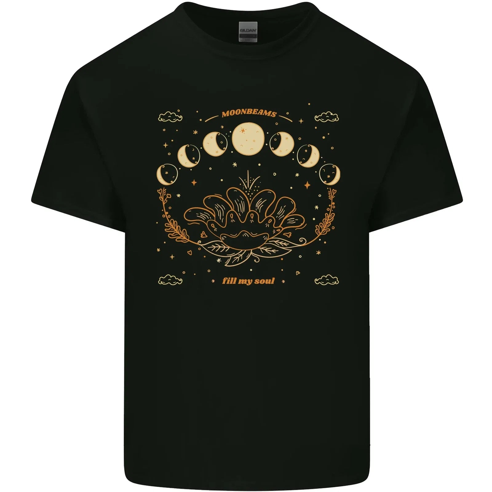 Moonbeams Moon Phases Celestial Pagan Mens Cotton Top - Adult & Kids T-Shirts, Sweatshirts & Hoodies apparel design preview 1