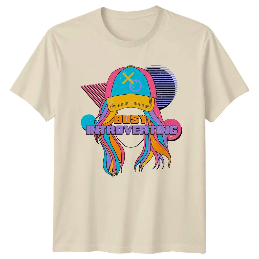 Busy Introverting Womens Retro 90s Style Gift For Her - Adult & Kids T-Shirts, Sweatshirts & Hoodies apparel design preview 1