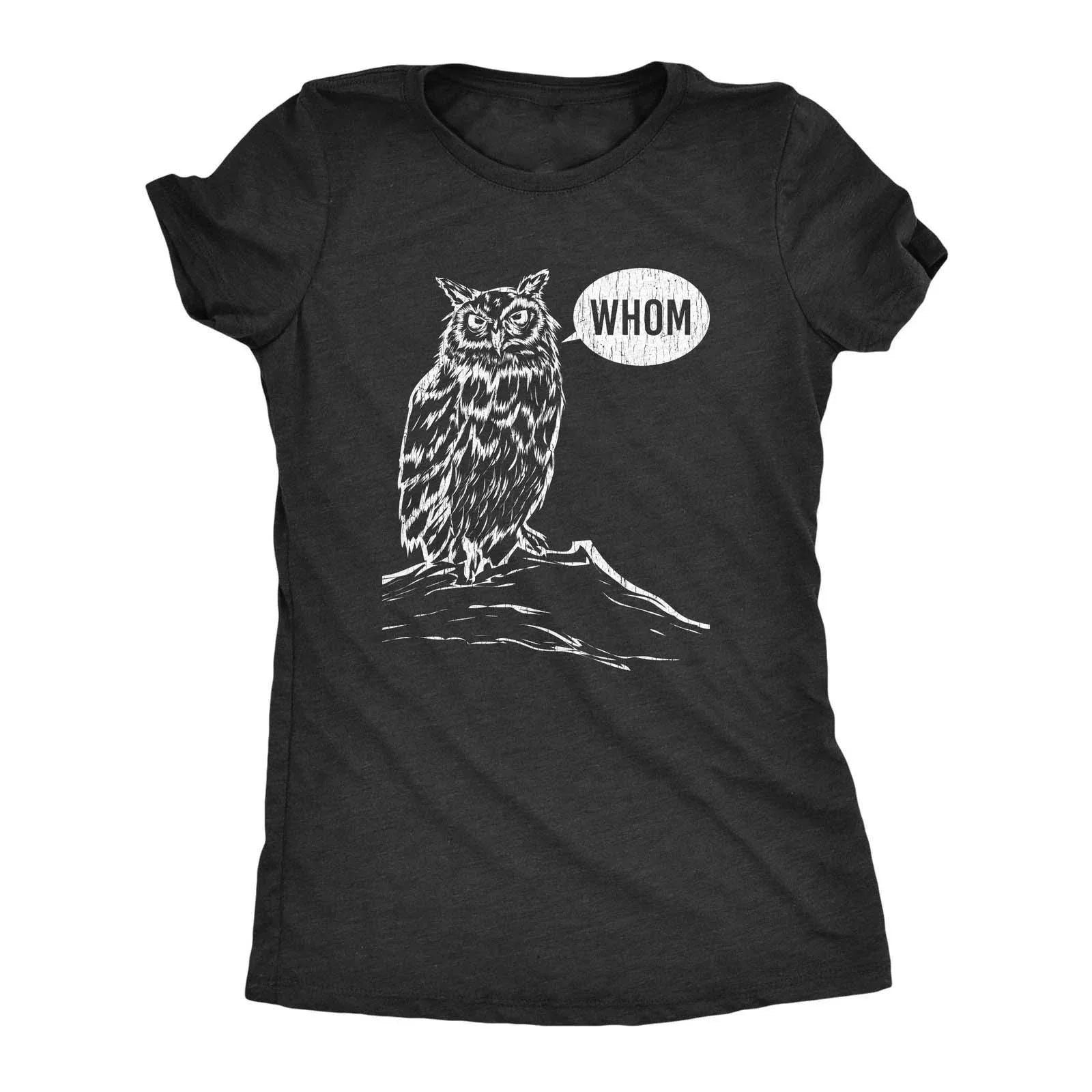 Womens Whom Owl Funny Grammar Nerd Sarcastic Graphic - Adult & Kids T-Shirts, Sweatshirts & Hoodies apparel design preview 1