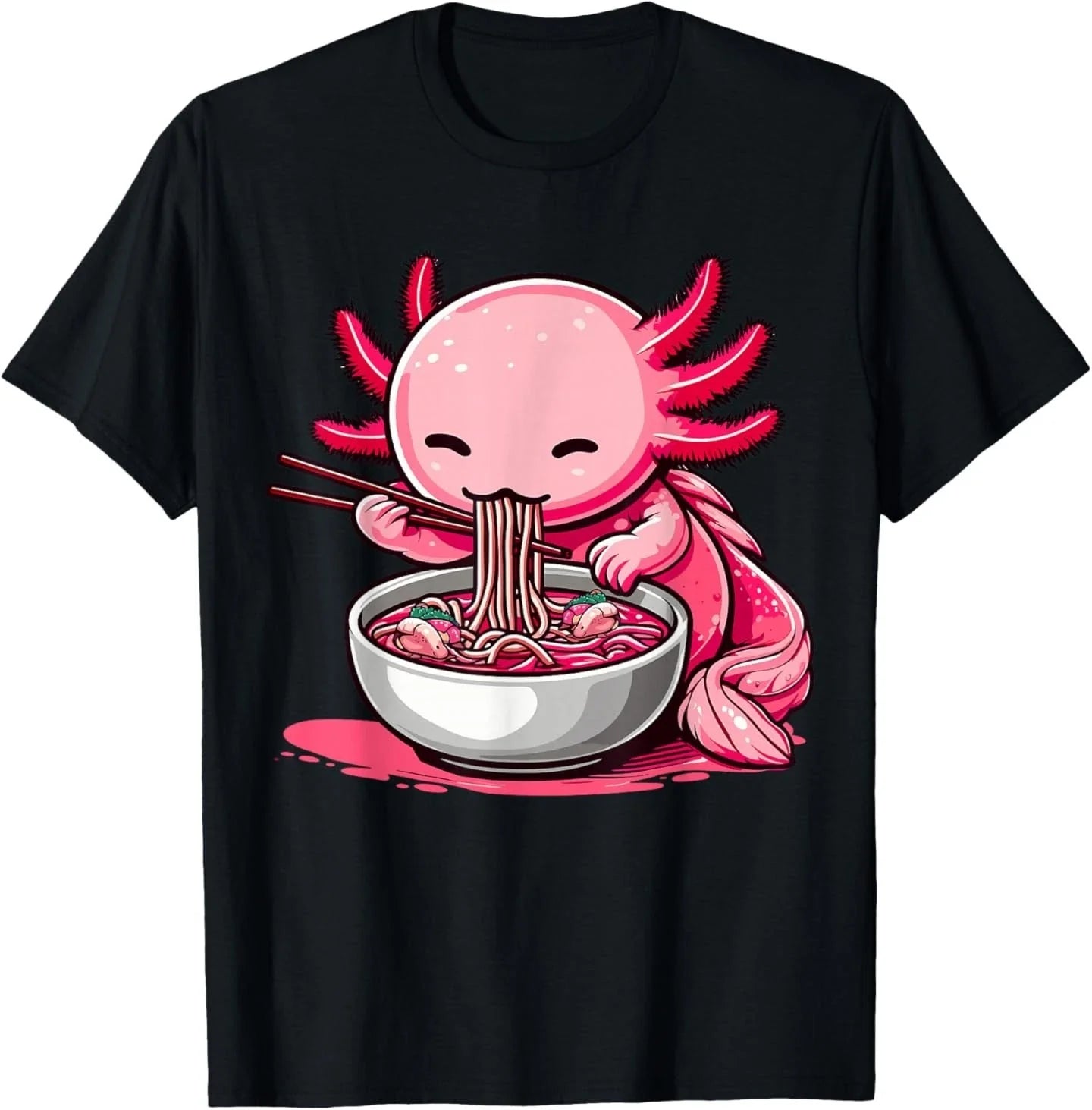 Funny Axolotl Noodle Gifts Anime Kawaii - Adult & Kids T-Shirts, Sweatshirts & Hoodies apparel design preview 1