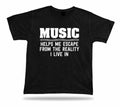 Music help Escape reality life funny quote Classic - Adult & Kids T-Shirts, Sweatshirts & Hoodies apparel design preview 1