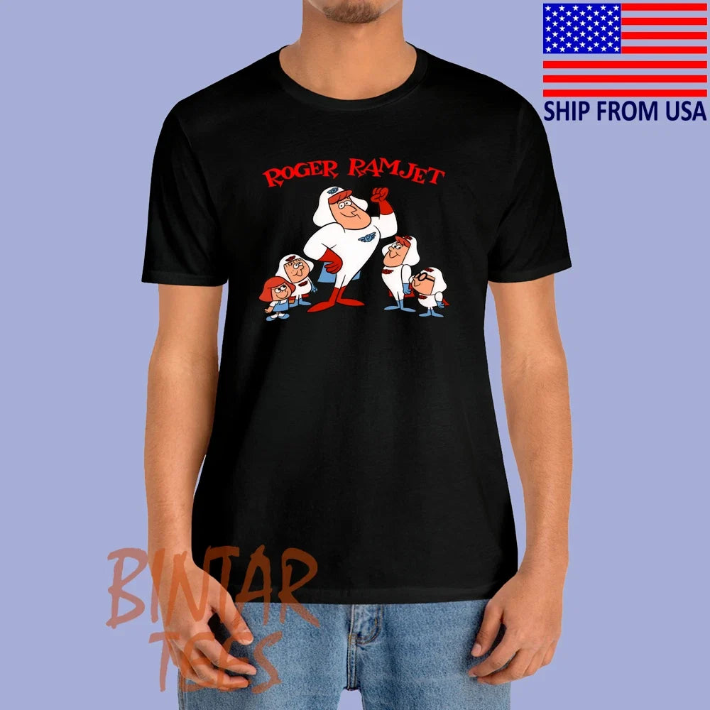 Roger Ramjet Men's Black Size S-5XL - Adult & Kids T-Shirts, Sweatshirts & Hoodies apparel design preview 1