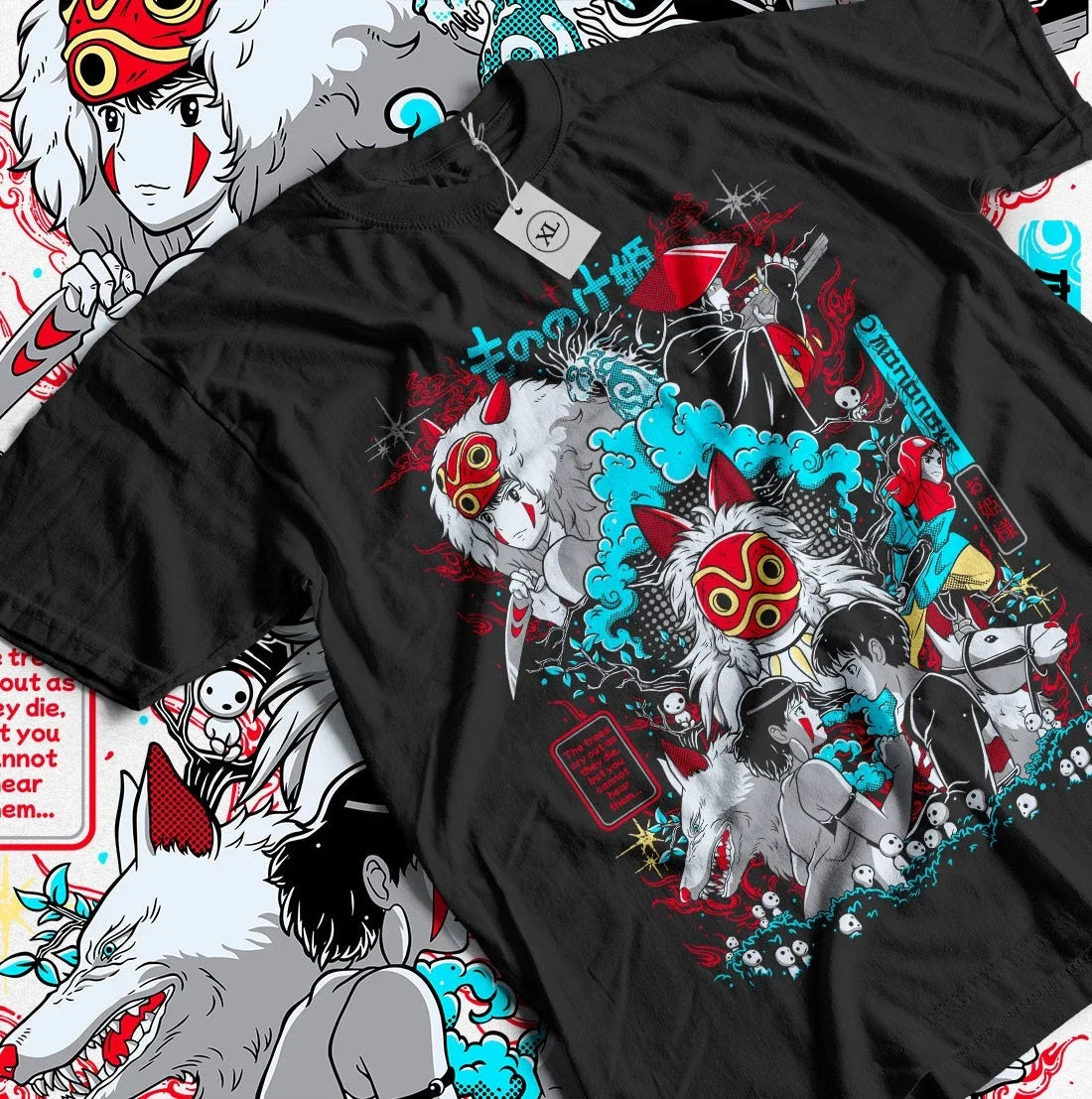 Princess Mononoke Hayao Miyazaki Girl Studio Ghibli - Adult & Kids T-Shirts, Sweatshirts & Hoodies apparel design preview 1