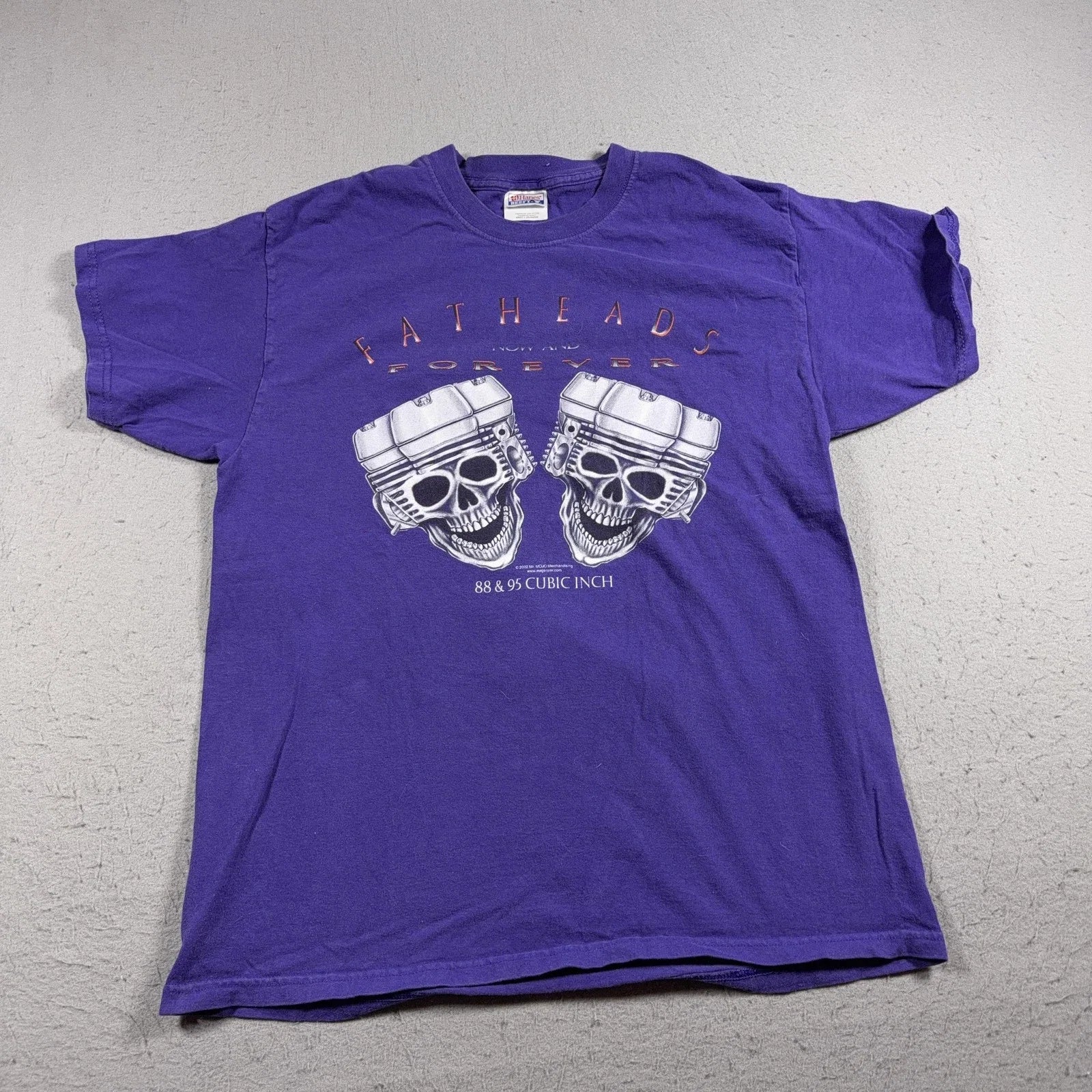 Vintage Fatheads Mens Large Purple Skull Motorcycle - Adult & Kids T-Shirts, Sweatshirts & Hoodies apparel design preview 1