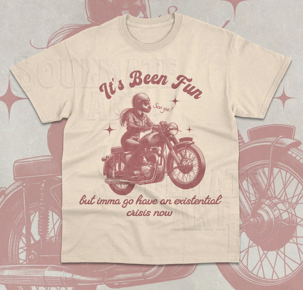 Existential Crisis Motorcycle Vintage Funny Biker - Adult & Kids T-Shirts, Sweatshirts & Hoodies apparel design preview 1