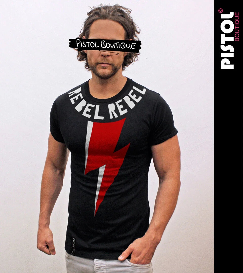 Pistol Boutique Black Fitted Mens Crew Neck Bowie - Adult & Kids T-Shirts, Sweatshirts & Hoodies apparel design preview 1