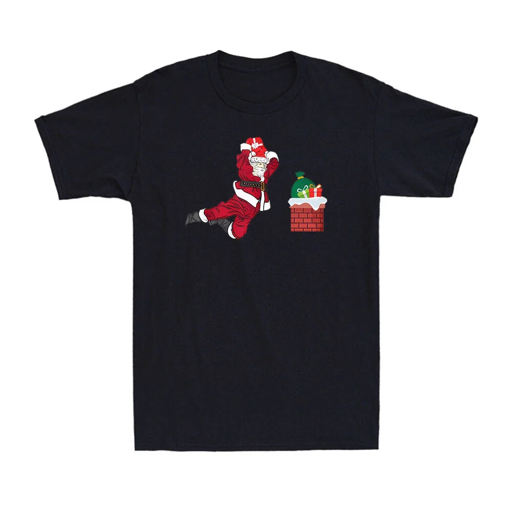 Merry Christmas Santa Claus Chimney Deliver Gift - Adult & Kids T-Shirts, Sweatshirts & Hoodies apparel design preview 1