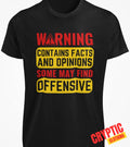 Warning May Contain Facts and Opinions Some Find - Adult & Kids T-Shirts, Sweatshirts & Hoodies apparel design preview 1
