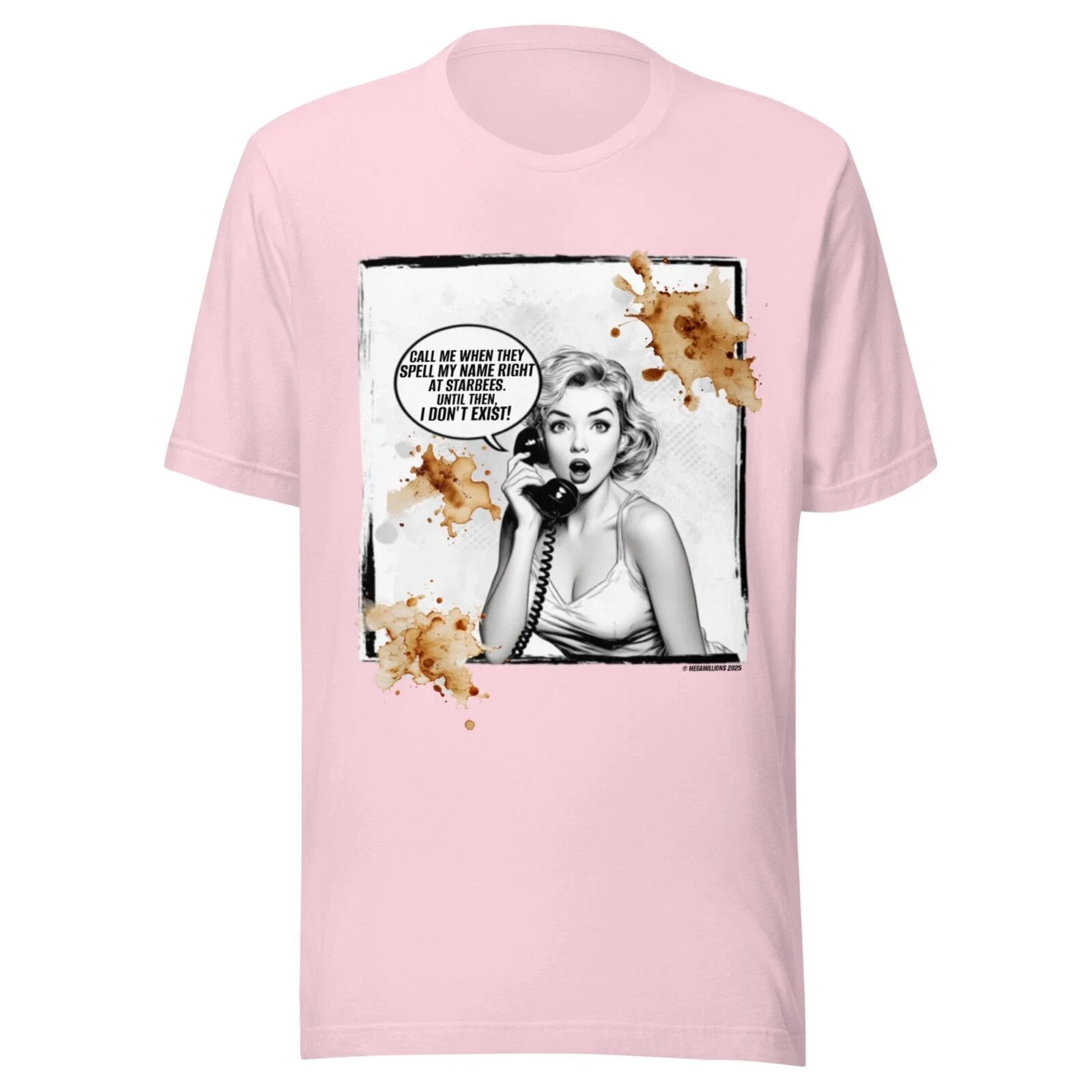 Vintage COFFEE FUNNY POP ART WOMAN ALL SIZES PINK - Adult & Kids T-Shirts, Sweatshirts & Hoodies apparel design preview 1