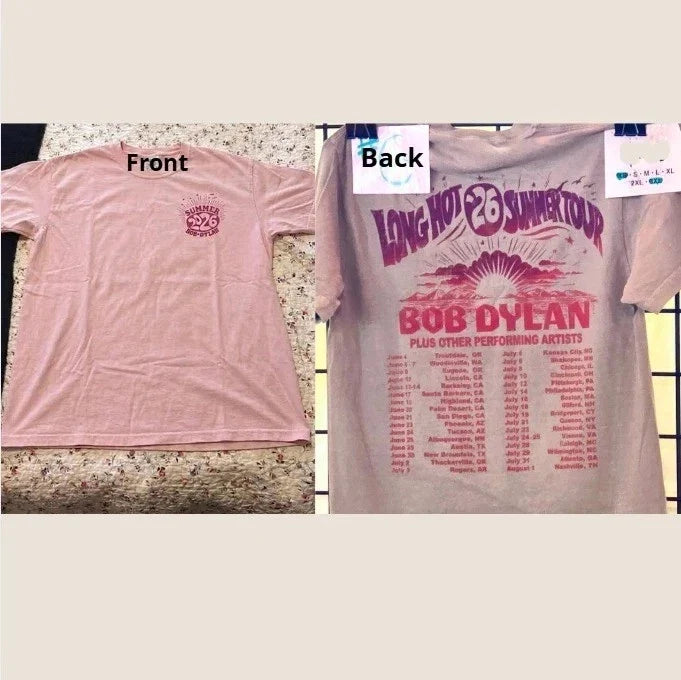 Bob Dylan Long Hot Summer Tour 2026 Reprint - Adult & Kids T-Shirts, Sweatshirts & Hoodies apparel design preview 1