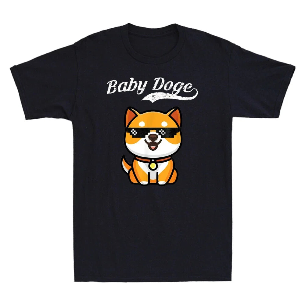 Baby Doge Coin currency Meme To The Moon Vintage - Adult & Kids T-Shirts, Sweatshirts & Hoodies apparel design preview 1