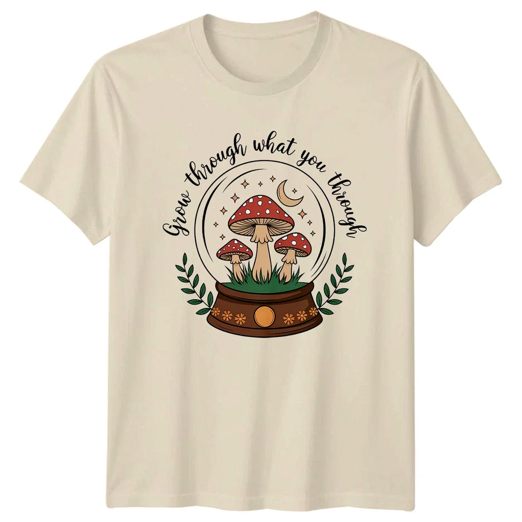 Grow Through What You Mushroom Celestial Boho - Adult & Kids T-Shirts, Sweatshirts & Hoodies apparel design preview 1