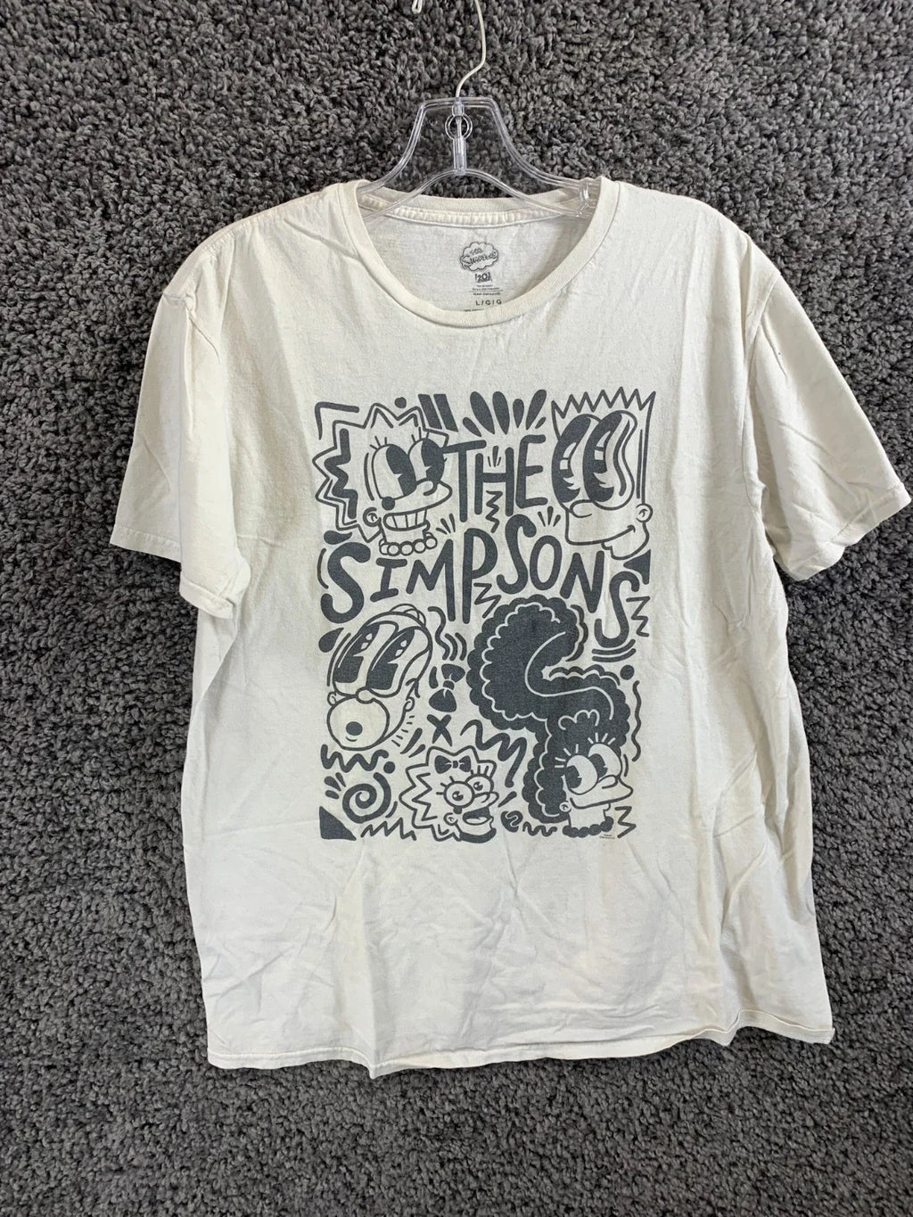 The Simpsons Mens Large White Short Sleeve Pop Art - Adult & Kids T-Shirts, Sweatshirts & Hoodies apparel design preview 1