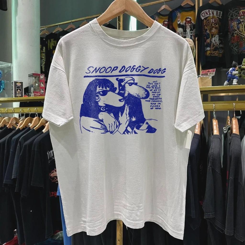 2000S Snoop Doggy Dog Parody Washed White M - Adult & Kids T-Shirts, Sweatshirts & Hoodies apparel design preview 1