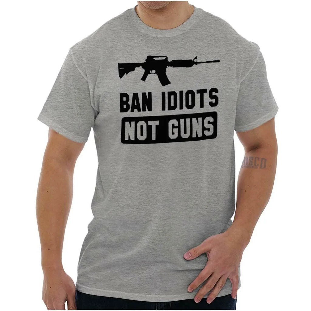 Ban Idiots Not Guns Pro Firearms Rifle Joke Womens or - Adult & Kids T-Shirts, Sweatshirts & Hoodies apparel design preview 1