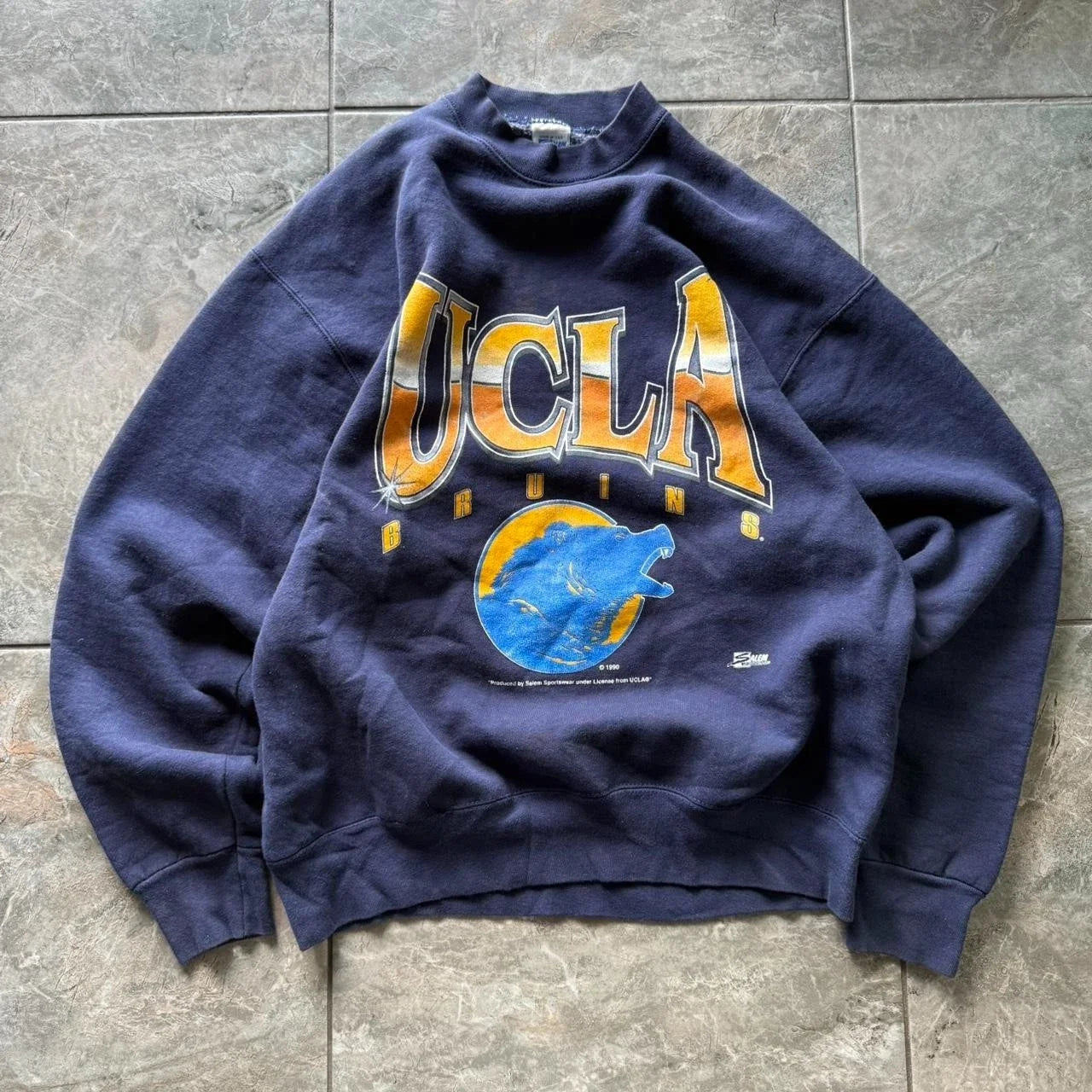 Vintage UCLA Bruins Crewneck Navy and Yellow College - Adult & Kids T-Shirts, Sweatshirts & Hoodies apparel design preview 1