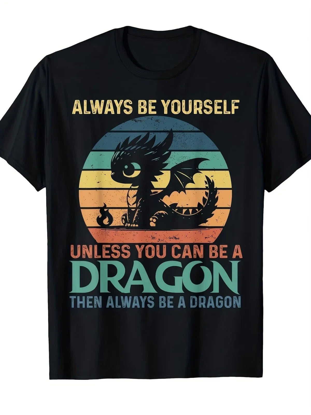 Men's Vintage Dragon Funny Saying "Always Be Yourself - Adult & Kids T-Shirts, Sweatshirts & Hoodies apparel design preview 1