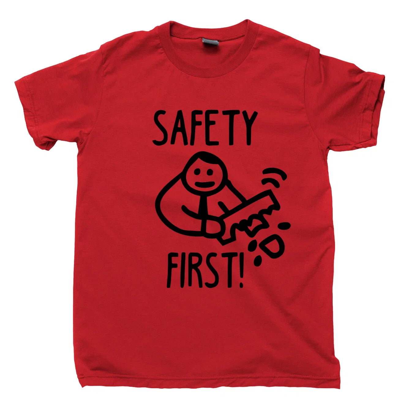 Safety First Cut Off Arm Stupid Funny Dark Humor Meme - Adult & Kids T-Shirts, Sweatshirts & Hoodies apparel design preview 1